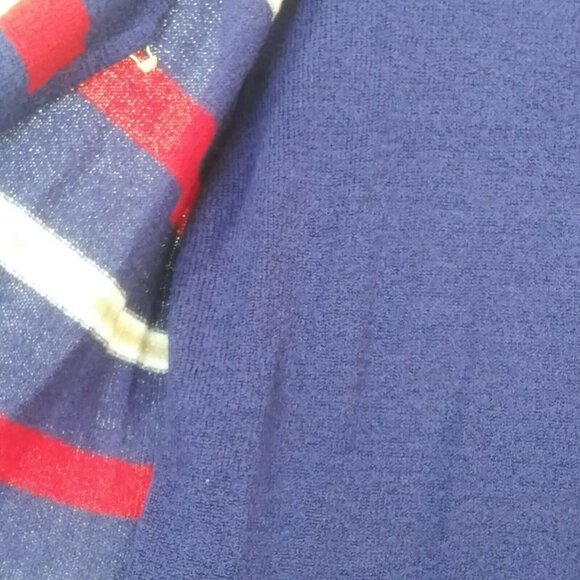 Sag Harbor Woman Blue Red White Striped Cardigan With Attached Tank Plus Size 1X - Picture 4 of 7